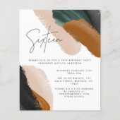 Groene terracotta abstracte waterverf 16e verjaard (Voorkant)