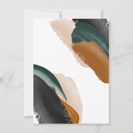 Groene terracotta abstracte waterverf Birthday Kaart (Achterkant)