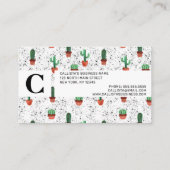 Groene Terracotta Cactus Pots Splatter Patroon Afsprakenkaartje (Achterkant)