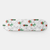 Groene Terracotta Cactus Pots Splatter Patroon Persoonlijk Skateboard (Horizontaal)