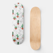 Groene Terracotta Cactus Pots Splatter Patroon Persoonlijk Skateboard (Voorkant)