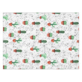 Groene Terracotta Cactus Pots Splatter Patroon Tafelkleed (Voorkant (Horizontaal))