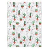 Groene Terracotta Cactus Pots Splatter Patroon Tafelkleed (Voorkant)