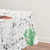 Groene Terracotta Cactus Pots Splatter Patroon Tafelkleed (Voorbeeld)