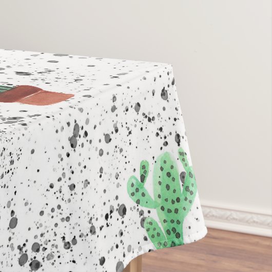 Groene Terracotta Cactus Pots Splatter Patroon Tafelkleed (Voorbeeld)