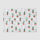 Groene Terracotta Cactus Pots Splatter Patroon Tissuepapier (Voorkant)