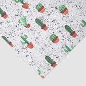 Groene Terracotta Cactus Pots Splatter Patroon Tissuepapier (Detail)