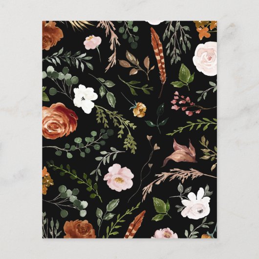 Groene terracotta floral rustige elegant flyer (Achterkant)