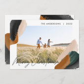 Groene terracotta moderne minimalistische watercol feestdagenkaart (Voorkant / Achterkant)