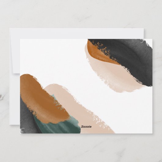 Groene terracotta moderne minimalistische watercol feestdagenkaart (Achterkant)