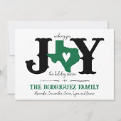 Groene Texas JOY Foto Feestdagenkaart (Voorkant)