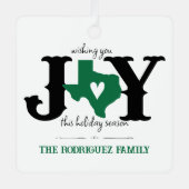 Groene Texas JOY Fotovakantie Metalen Ornament (Voorkant)