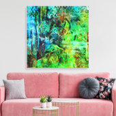 Groene texturen canvas afdruk (Insitu (Woonkamer))