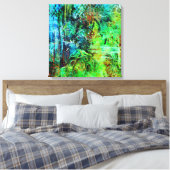 Groene texturen canvas afdruk (Insitu (Slaapkamer))