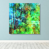 Groene texturen canvas afdruk (Insitu (Houten vloer))