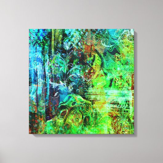 Groene texturen canvas afdruk (Voorkant)