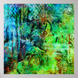 Groene texturen poster