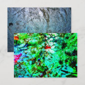 Groene textuur abstracte uitnodiging, Kalmerend gr Kaart (Voorkant / Achterkant)