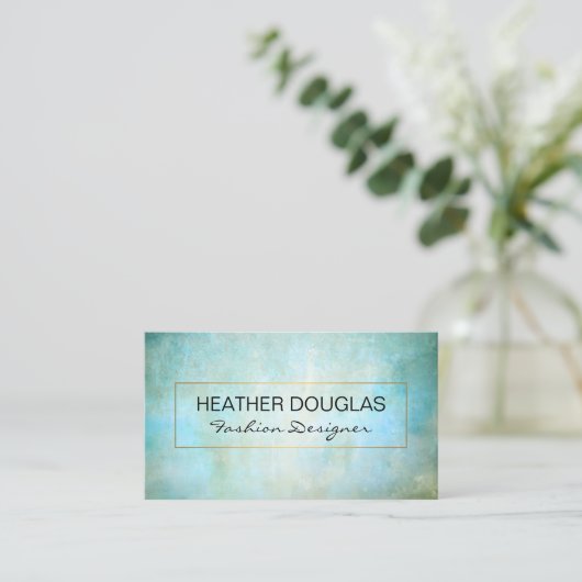 Groene textuur achtergrond | Goud Lijst Visitekaartje (Staand voorkant)