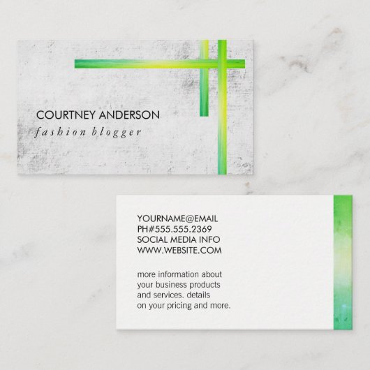 Groene textuur, expressieve banden / textuur visitekaartje (Voorkant / Achterkant)