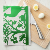 Groene Thanksgiving Turkije Bloemen Keuken Handdoe Theedoek (Quarter Fold)