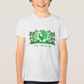 Groene Thanksgiving Turkije Bloemen T-shirt (Voorkant)