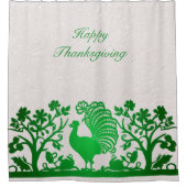 Groene Thanksgiving Turkije Bloemendouchegordijn Douchegordijn (Voorkant)