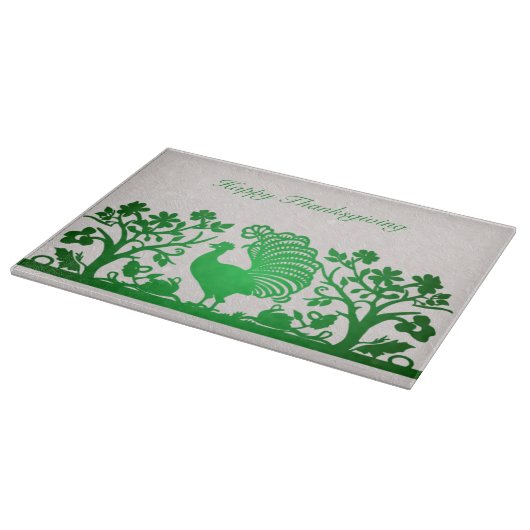 Groene Thanksgiving Turkije Bloemensnijplank Snijplank (Hoek)