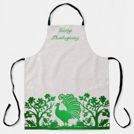 Groene Thanksgiving Turkije Floral Schort