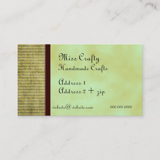 Groene Thee Custom Visitekaartje (Voorkant)