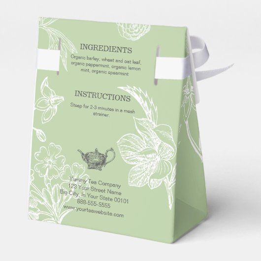 Groene thee - losse blad thee verpakking kleine do bedankdoosjes (Achterkant)