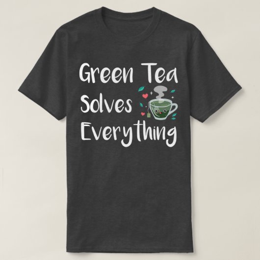 Groene thee lost alles 2 op t-shirt (Design voorkant)