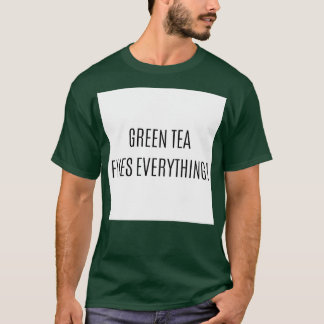 Groene thee lost alles op t-shirt