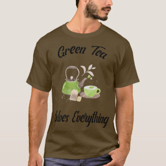 Groene thee lost alles op Teapot Tea cup Teabag T-shirt