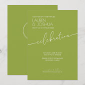 Groene thee · Modern minimalistisch script bruilof Kaart (Voorkant / Achterkant)