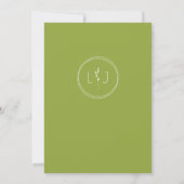 Groene thee · Modern minimalistisch script bruilof Kaart (Achterkant)