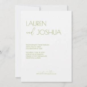 Groene thee · Modern minimalistisch script bruilof Kaart