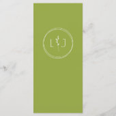 Groene thee · Modern minimalistisch script bruilof Menu (Achterkant)