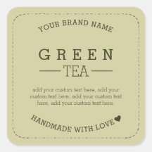 Groene Thee Product Label Stickers Verpakking