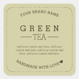 Groene Thee Product Label Stickers Verpakking