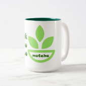 Groene thee proost: Dank je wel Matcha Tweekleurige Koffiemok (Voorkant rechts)