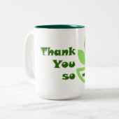 Groene thee proost: Dank je wel Matcha Tweekleurige Koffiemok (Voorkant links)