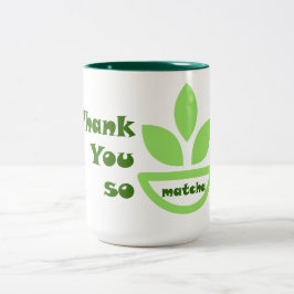 Groene thee proost: Dank je wel Matcha Tweekleurige Koffiemok