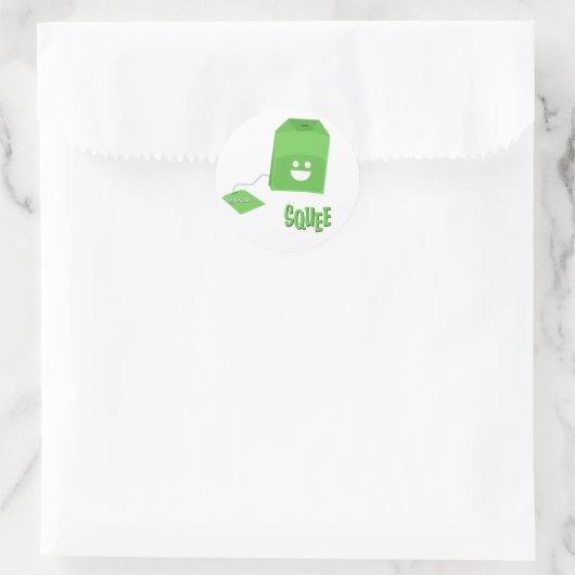 Groene Thee Squee Bag Sticker (Tas)