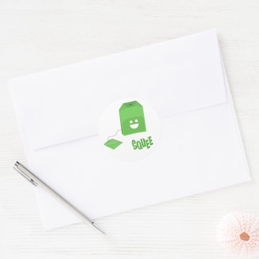 Groene Thee Squee Bag Sticker (Envelop)