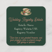 Groene theekopje Berry in Love Wedding Registry Informatiekaartje (Voorkant)