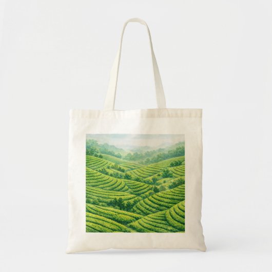 Groene Theeplantage Landschap Tote Bag (Voorkant)