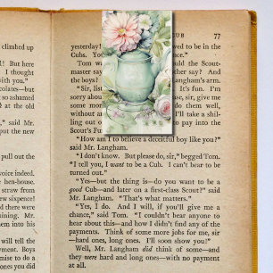 Groene theepot Bloemen Vouwen Bladwijzer Bookmarke Visitekaartje