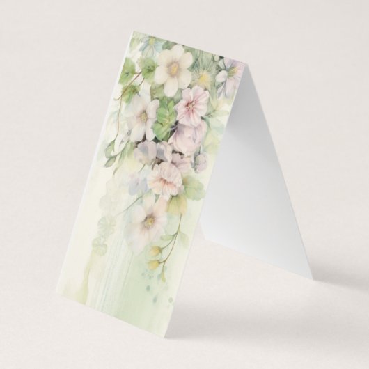 Groene theepot Bloemen Vouwen Bladwijzer Bookmarke Visitekaartje (Achterkant)