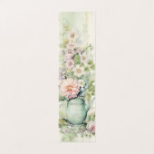 Groene theepot Bloemen Vouwen Bladwijzer Bookmarke Visitekaartje (Buitenkant ongevouwen)